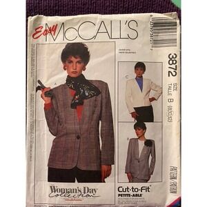 McCalls Sewing pattern3872 Women's blazer jacket Sz 8 10